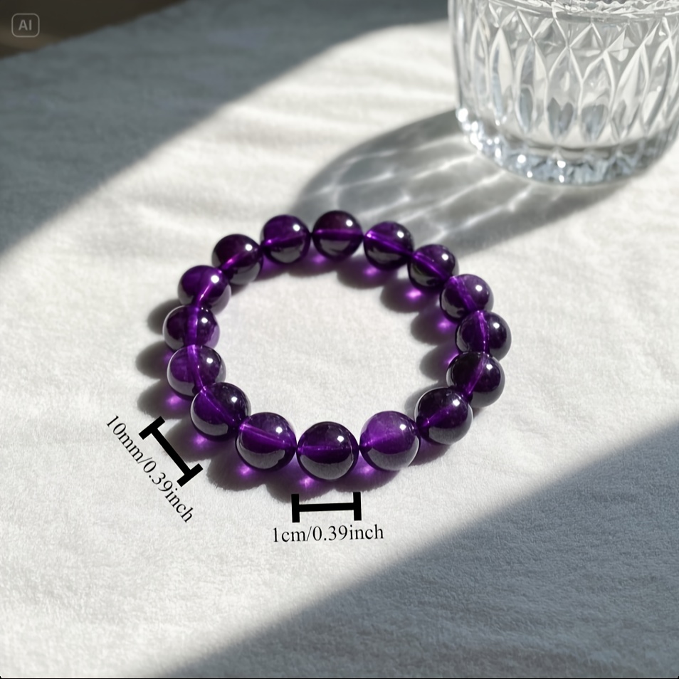Natural Amethyst Bracelet 10mm Beads